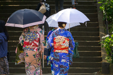 着物と日傘