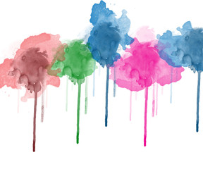 Abstract Tree colorful watercolor painting background.