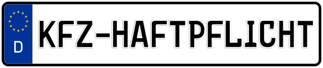 spkw11 SignPersonenKraftWagen spkw - Schrift Kfz-Haftpflicht Versicherung - Kennzeichen:...