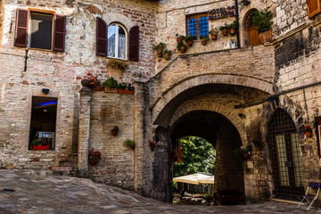 Fototapeta na wymiar Street in Assisi town, Umbria, Italy
