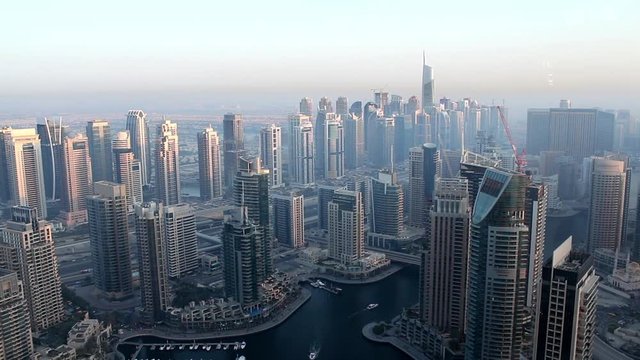 Dubai aerial Full HD video, Marina area