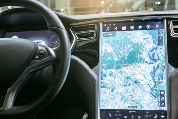 Obraz na płótnie Canvas Modern vehicle eco car transportation navigation system