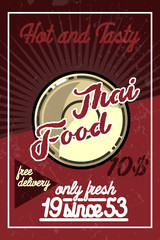Color vintage thai food banner