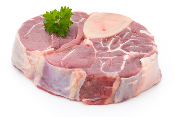 Veal steak isolated on the white background.