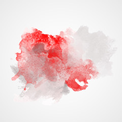 Watercolor Splash with gradient effect. Red and Grey colors.