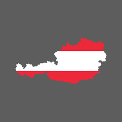 Fototapeta premium Austria outline and flag