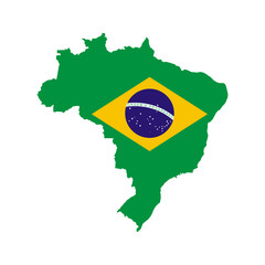 Brazil outline and flag