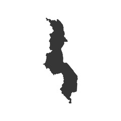 Malawi map outline - obrazy, fototapety, plakaty