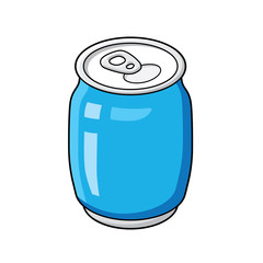 Blue cola or soda soft drink can isolated.