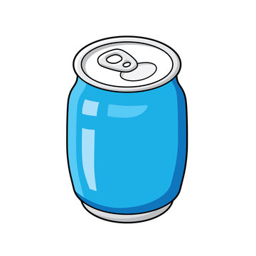 Blue cola or soda soft drink can isolated.