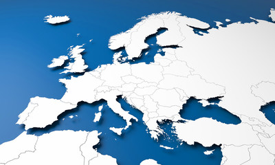 3D Europe map - obrazy, fototapety, plakaty