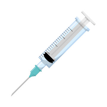 isolated medicine syringe