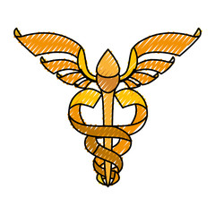 isolated caduceus emblem