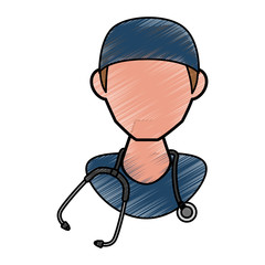 isolated doctor face