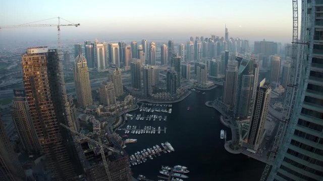 Dubai aerial timelapse, Marina area