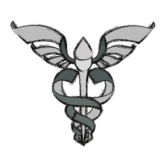 isolated caduceus emblem