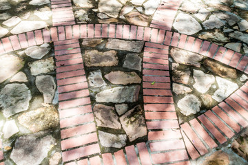 Detail of a path in El Gallineral park in San Gil, Colombia