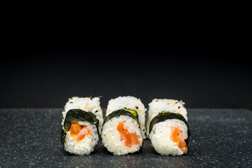 Japanese food Sushi Roll Maki of Salmon and avocado