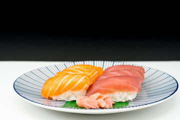fresh sushi traditional japanese food on the table
