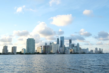 Fototapeta na wymiar Downtown Miami Skyline in the Summer