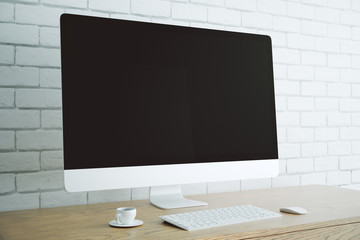 Fototapeta premium Blank computer side