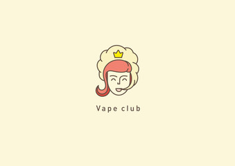  logo for the vape club,Princess and smoke