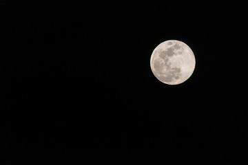 Full Moon against a black sky.
