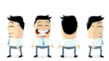funny businessman in different views