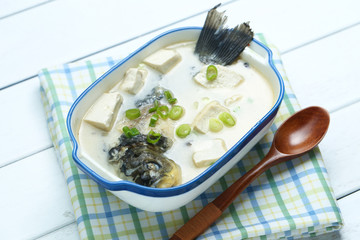 Crucian carp and Bean Curd Soup