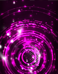 Neon circles abstract background