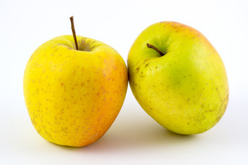 Fresh, Ripe apples on white background.