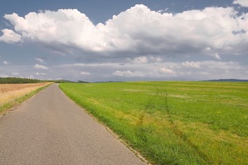 Road through farmlands