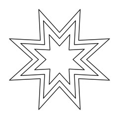 Trendy retro star  the black color icon .