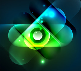 Vector glowing geometric shapes background