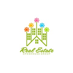 Logo template real estate, apartment, condo, house, rental, business. brand, branding, logotype, company, corporate, identity.