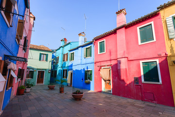 Traditional Burano colored houses, Venice