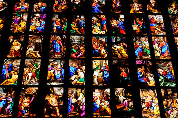 Stained glass in Milan, Italy