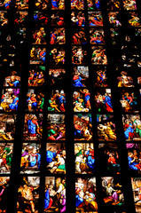 Stained glass in Milan, Italy