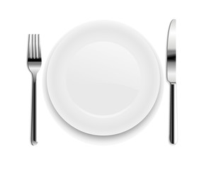 Plate With Spoon Isolated