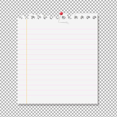 Blank Note Paper On Transparent Background