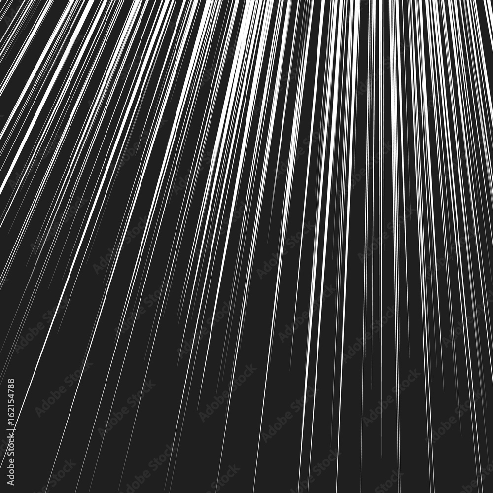 Leinwandbilder dynamic, radial lines pattern. straight slanted lines black and white geometric pattern / texture