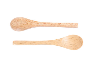 Wooden spoon on isolated background