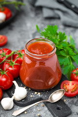 Tomato paste and fresh tomatoes, tomatos puree