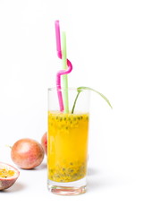 Passion fruit juice in a glass