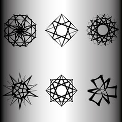 Beautiful geometric pattern astrology set