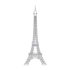 Simplified Illustration of Eiffel Tower symbol of Paris and France