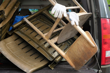 Old Furniture In Car