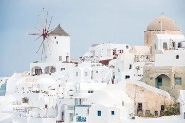 Fototapeta premium Windmill in Oia, Santorini, Greece