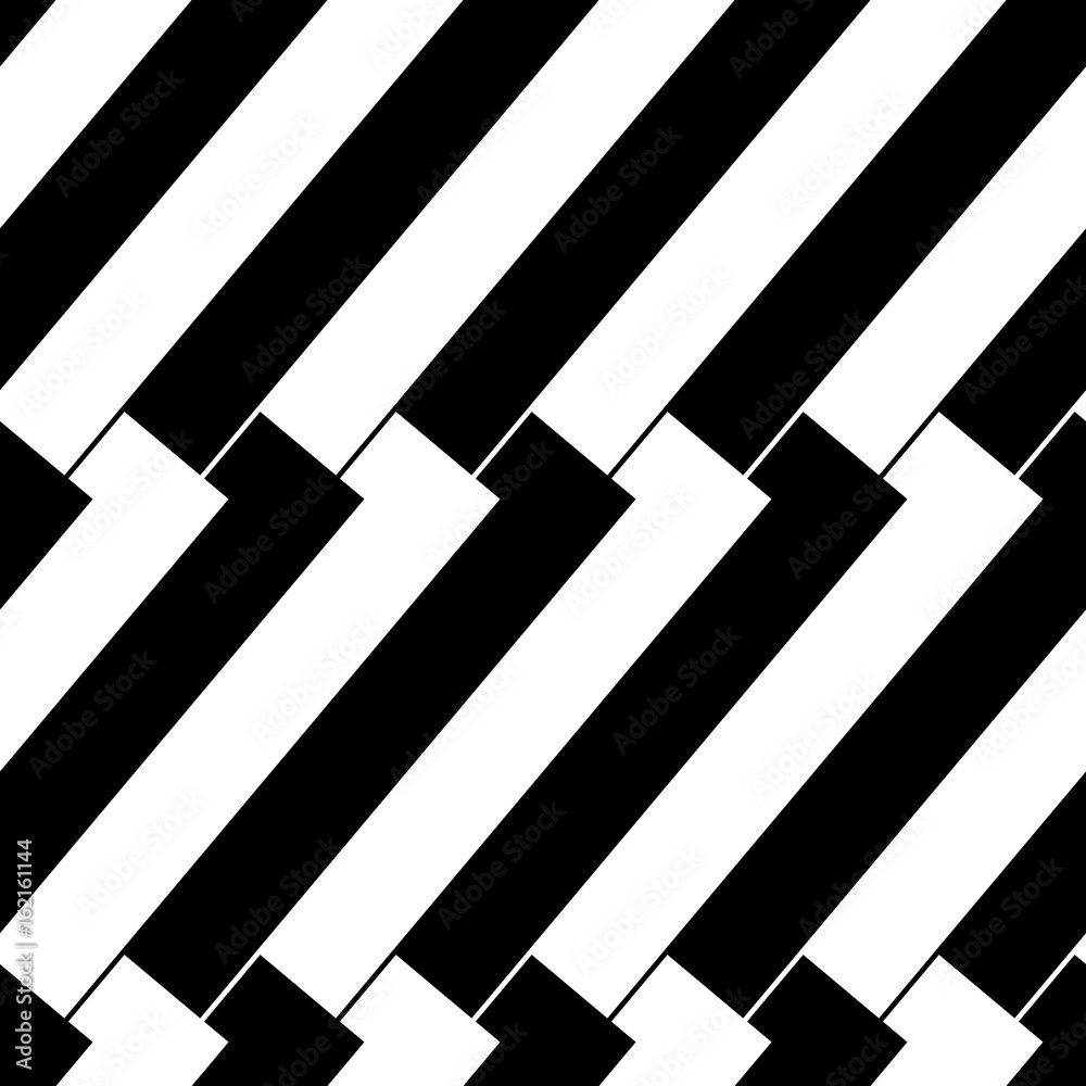 Poster Black and white seamless geometric pattern. Repeatable texture / background with array, structure of shapes