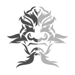 Tribal japanese evil mask